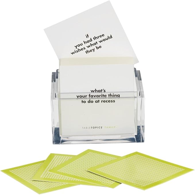 TableTopics Family Conversation Cards for Kids & Parents with 135 Questions for Fun & Connection at Dinnertime, Game Night, & Classrooms