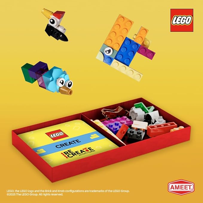 LEGO Recreate Activity Cards – Animals | Creative Building Game with 30+ Activity Cards & 25 LEGO Elements | Ages 6+