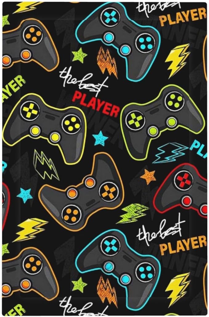 Kid Boys Gamer Gaming Game 1 Gang No Device Wall Plate Decorative Blank Light Switch Cover Switchplate Electrical Faceplate for Bathroom Home Bedroom Art Decor