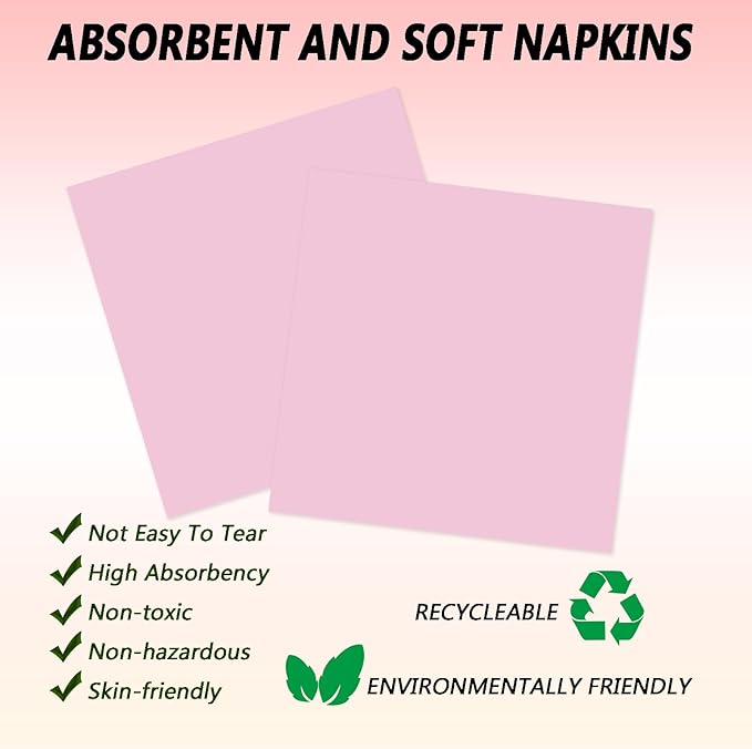 72 Pcs Pink Paper Plates 7in Disposable Dessert Plates Napkins and Forks Party Tableware Set Decoration Supplies for Birthday Baby Shower Wedding Holiday Bridal Shower Party, Serve 24
