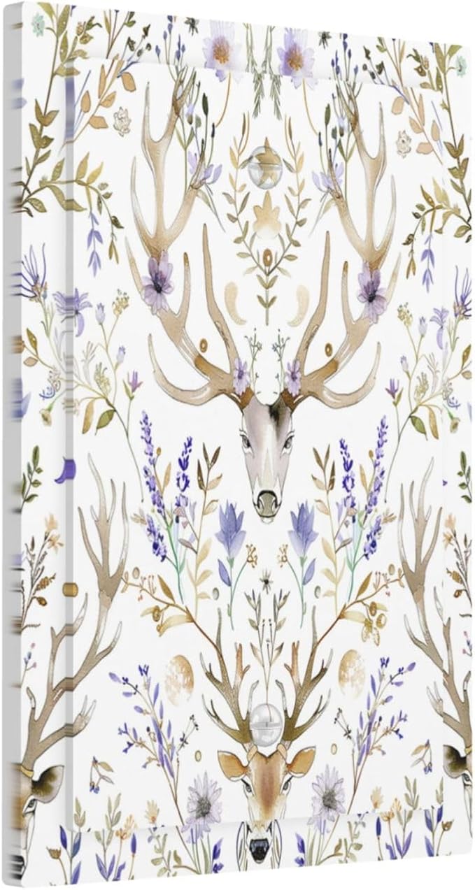 Light Switch Cover Plate Gothic Retro Floral Damask Elk Wild Flower 1 Gang No Device Blank Electrical Wall Plates Faceplate Decorative Switch Plate For Bed Room Living Room Decor