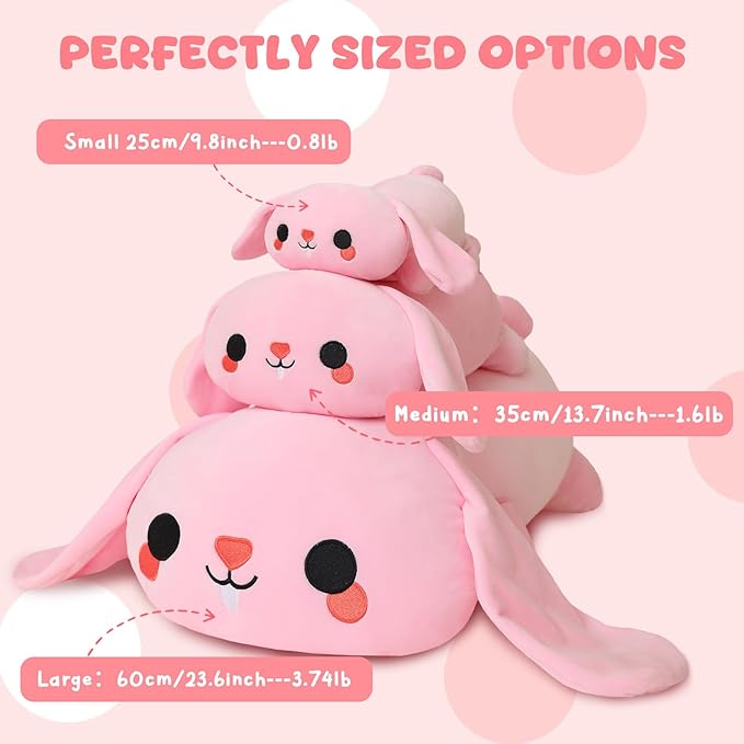 TOYSYM Weighted Stuffed Animals, 3.74 lbs Bunny Stuffed Animal with Weighted Beads, Cute Plush Toy Pillow Gifts for Adults Kids Boys Girls