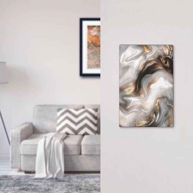 Light Switch Cover Plate Grey Brown Swirl Marble Texture 1 Gang No Device Blank Electrical Wall Plates Faceplate Decorative Switch Plate For Bathroom Kitchen Decor