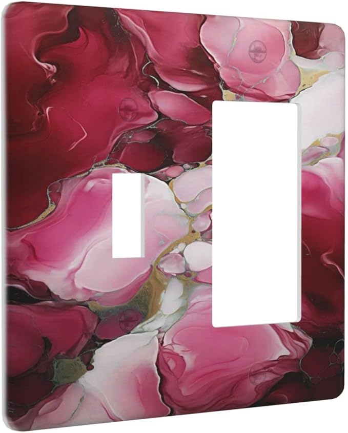 Decorative Outlet Covers Abstract Luxury Red Gold Marble Textures 2 Gang 1 Gang Wall Plate Cover Single Toggle Rocker Combination Light Switch Cover Plate Jumbo Switch Cover Plate
