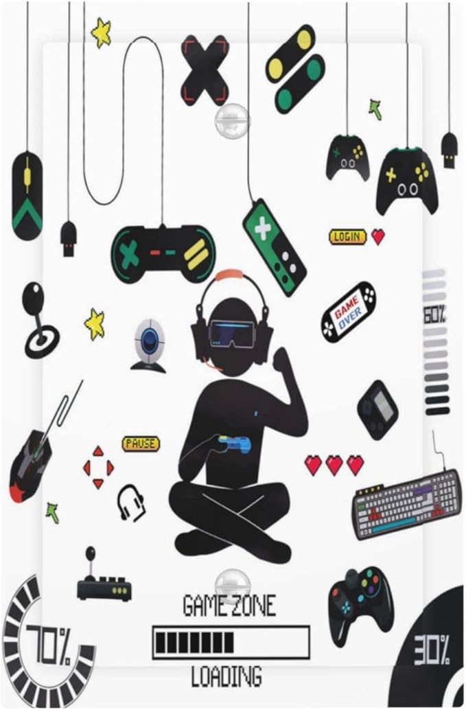 Single Blank Wall Plates Gamer Room Video Game Decor Light Switch Cover Decorative No Device Faceplate for Bathroom Bedroom Home Decorate