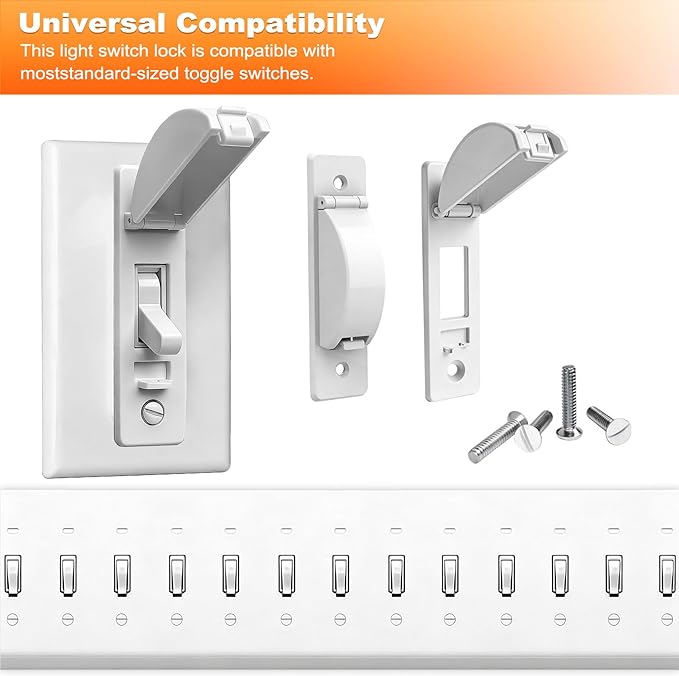 Light Switch Guard, 4 Pack Light Switch Lock, Light Switch Cover Guard, Child Proof Light switch cover, Prevent Children and Adults from Accidentally Turning Your Lights on or off (White)