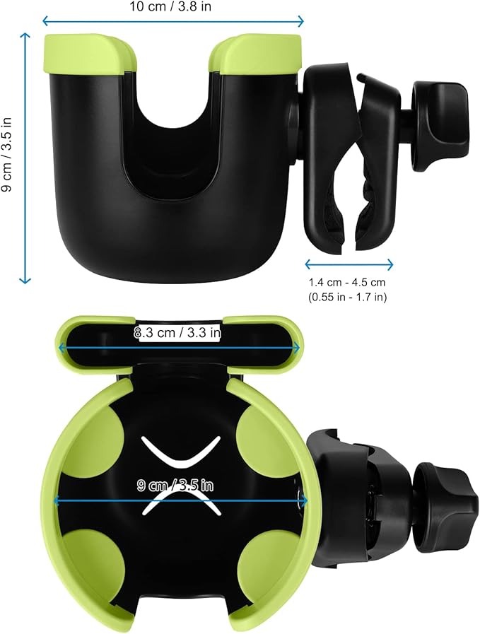 Accmor Stroller Cup Holder with Phone Holder, Bike Cup Holder, Universal Cup Holder for Uppababy Nuna Doona Strollers, 2-in-1 Cup Phone Holder for Stroller Bike Accessory