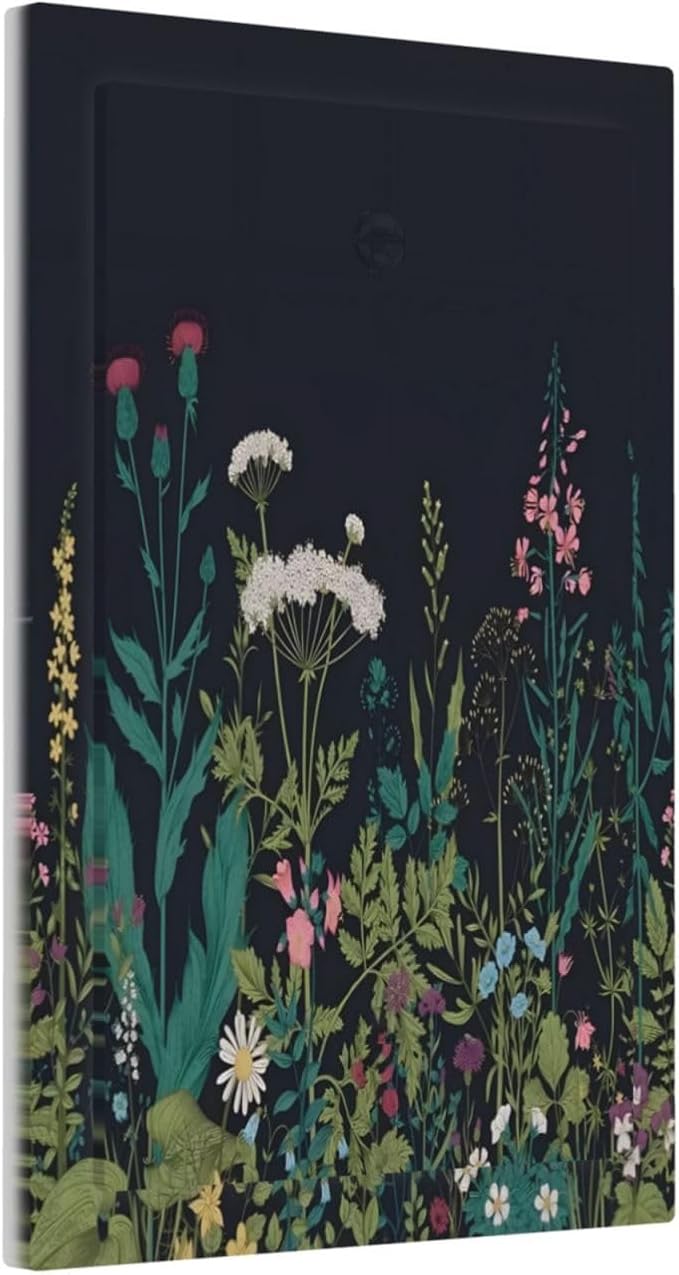 Boho Garden Flowers Weeds Floral Wildflowers Light Switch Cover Plate 1 Gang No Device Blank Electrical Wall Plates Faceplate Decorative Switch Plate Covers for Bedroom Living Room Decor