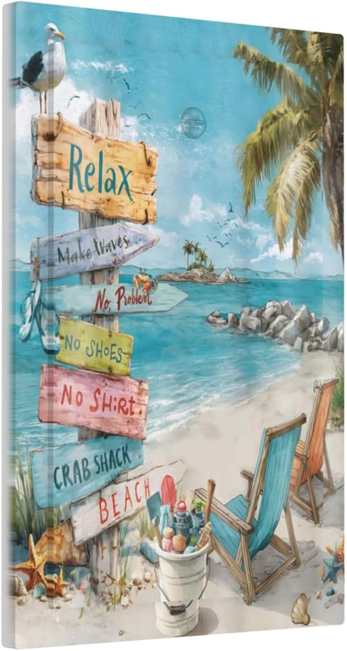 Ocean Beach Tropical Palm Tree Coastal Seaside Light Switch Cover Plate 1 Gang No Device Blank Electrical Wall Plates Faceplate Decorative Switch Plate Covers for Kids Room Living Room Decor