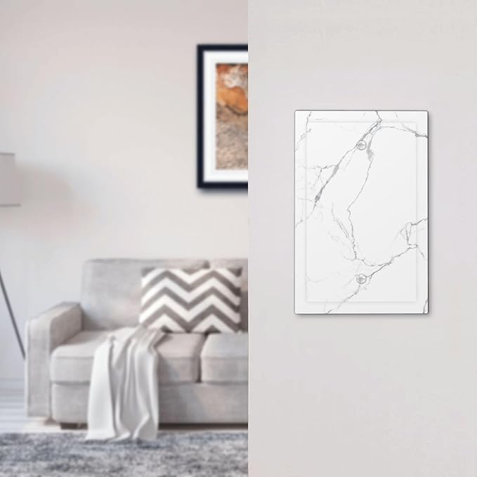 Luxurious White Marble Abstract Print Light Switch Cover Plate 1 Gang No Device Blank Electrical Wall Plates Faceplate Decorative Switch Plate Covers for Bathroom Kitchen Bedroom Decor