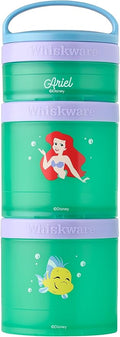 (Ariel) DiSNEY PRINCESS Whiskware Stackable Snack Pack - 3 Jar + Handle - Purple/Green/Blue