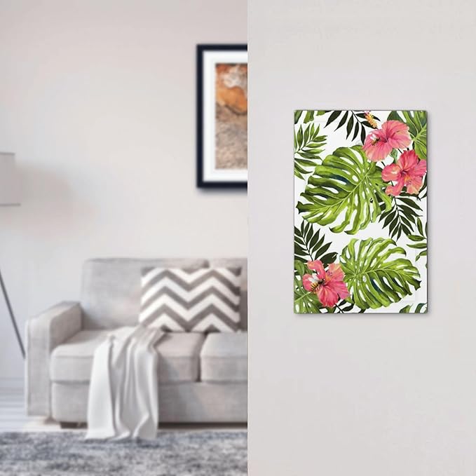 Outlet Covers Tropical Plant Green Palm 1 Gang Blank Light Switch Cover Decorative No Device Wall Plate Electrical Switch Plate Covers Dimmer Faceplate for Bedroom Bathroom Decor