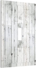 Grey White Wood 1 Gang Light Switch Plate Decorative Single Toggle Wall Plate Cover Electrical Switchplate Faceplate for Bedroom Room Decorate 5" x 3
