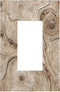 Tree Annual Rings Burl Texture Brown Wood Grain Print Decorative Outlet Covers 1 Gang Single Rocker Light Switch Cover Plate Wall Plates GFCI Faceplate for Farmhouse Bedroom Decor