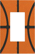 Vintage Basketball Texture Single Rocker Switch Cover - 1-Gang Standard US Size Sports Themed Light Switch Covers for Boy's Bedroom Decor