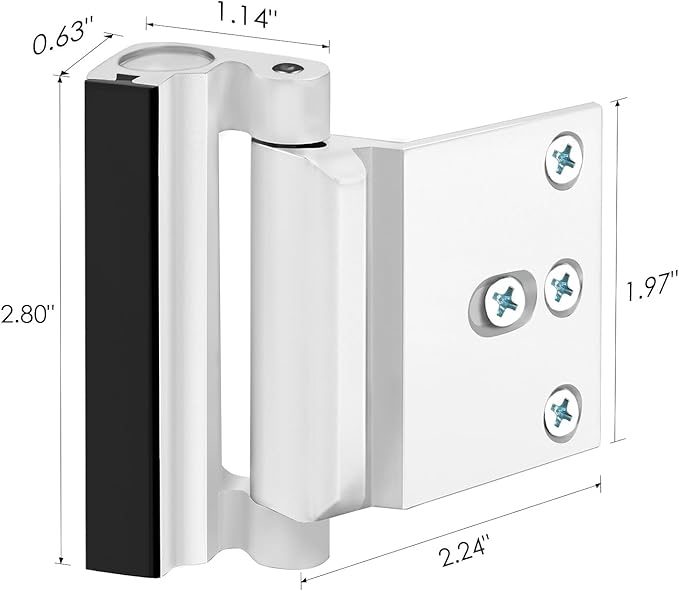 Home Security Door Locks for Front Door Child Safety Lock, Door Reinforcement Lock Kids Safety Door Latches for Top of Door Flip Extra Lock Withstand 800 Lbs, Night Guardian for Inward Swinging Doors