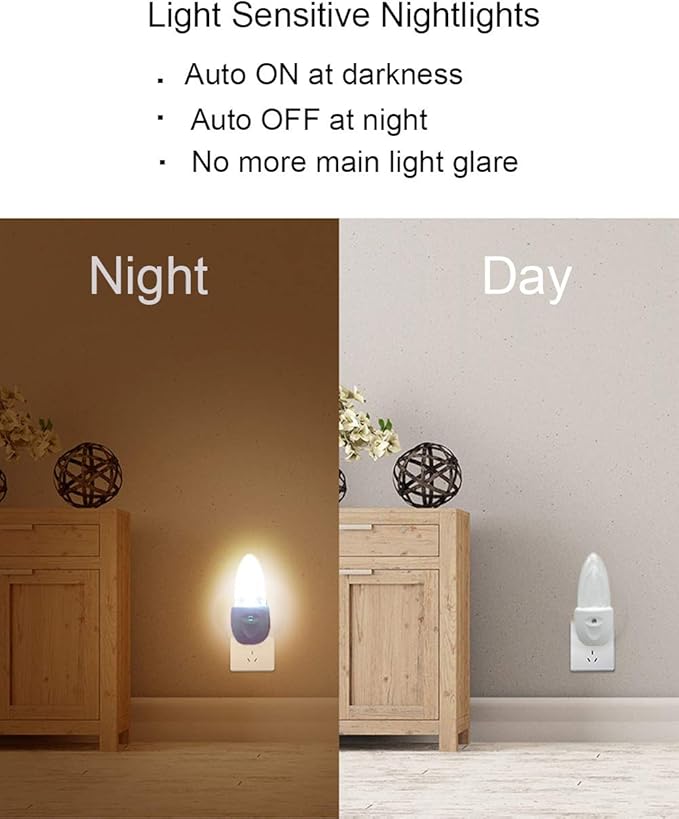 GREENIC Multicolor LED Night Light 4 Pack Bubble Pattern with Dusk to Dawn Sensor, Rotating 8 Colors, Plug in Night Light for Bedroom, Kids Room, Bathroom