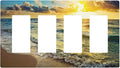 Sea Ocean Beach Sun Wave Sunrise 4 Gang Quad Rocker Light Switch Cover Plate Decorative Electric Faceplate Switchplate Living Room Bedroom Decorate Jumbo Screwless
