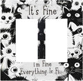 Funny Black Cat Inspirational Quotes Patterns Decorative Outlet Covers 2 Gang Double GFCI Rocker Electrical Wall Panels Light Switch Cover Plate for Kids Room Nursery Decor