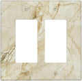 Outlet Covers Creamy Beige Marble Abstract Minimalism 2 Gang Double Rocker Light Switch Cover Plate Decorative Wall Plate GFCI Socket Cover Electrical Switch Plate Covers for Bathroom Home