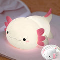 YR YRHH-PET Axolotl Night Light for Kids, Cute Squishy Rechargeable Axolotls Lamp, Unique White Pink Xmas Axolotl Gifts, Dimmable LED Silicone Nightlight, Baby Safe, Girls Room College Dorm Décor