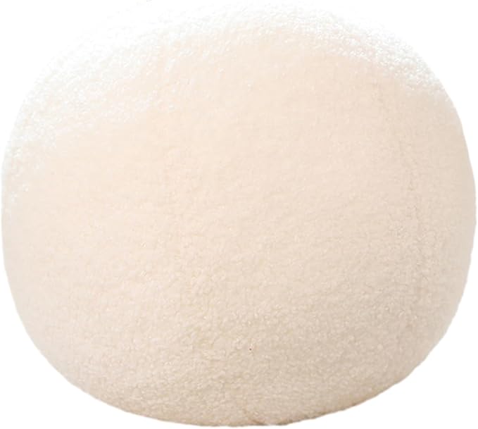 12 Inch Round Hugging Pillow Plush Toy Soft Plushies Throw Pillows Kids' First Ball Plush Toys for Home Decor Or Gift for Kids and Lovers (White)