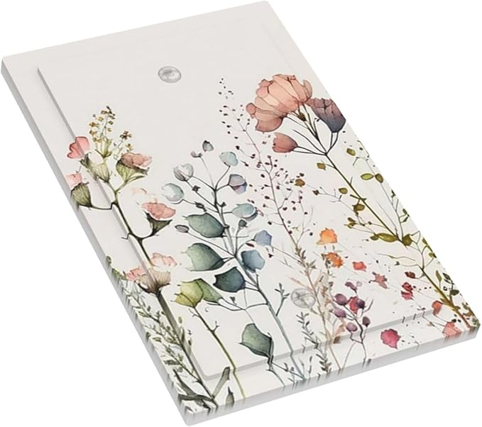 Country Beige/Blue/Aqua/Pink Flower Watercolor Floral Blossom 1-Gang Blank Wallplate Colorful Blossom Pretty Wildflower Electric Unused Device Receptacle Outlet Covers Decorative Light Switch Cover