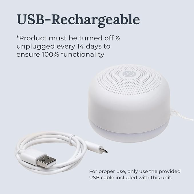 Yogasleep Travel Mini Portable White Noise Sound Machine, 6 Soothing Sounds, Volume Control, Dimmable Night Light, Sleep Therapy for Adults & Baby, USB Rechargeable, Lanyard Included