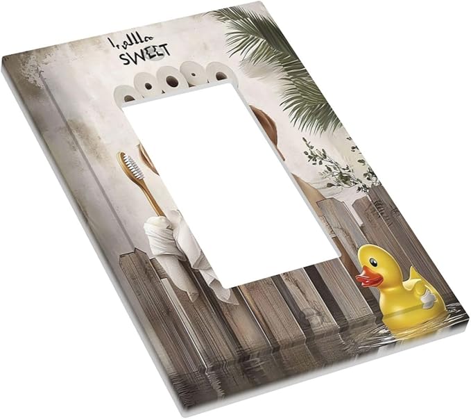 Funny Dog Rustic Farmhouse Wooden Fence Labrador Decorative Outlet Covers 1 Gang Single Rocker Light Switch Cover Plate Wall Plates Gfci Faceplate For Kids Room Bathroom Decor