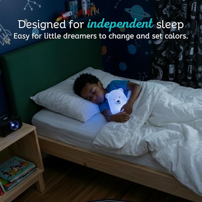 Lumipets Benny The Bear Squishy Silicone Night Light for Kids | Cute Night Light with Remote & Touch Control for Girls & Boys | 9 Color Changing Soft Portable Animal Lamp Comes with USB Cord