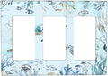 Light Switch Covers Teal Blue Ocean Sea Turtle Seabed Plants 3 Gang Rocker Electrical GFCI Decorative Triple Outlet Wall Plate Cover Switchplate for Bathroom Kids room Decor