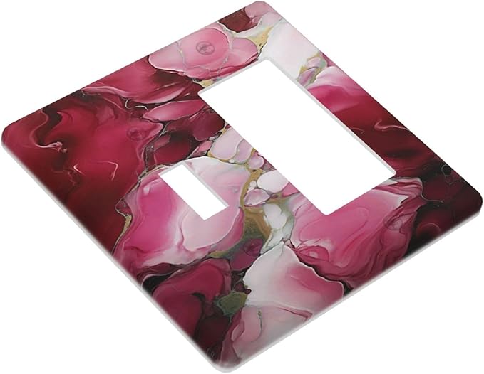 Decorative Outlet Covers Abstract Luxury Red Gold Marble Textures 2 Gang 1 Gang Wall Plate Cover Single Toggle Rocker Combination Light Switch Cover Plate Jumbo Switch Cover Plate