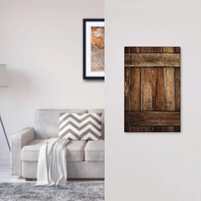 Brown Wooden Barn Door Old Wood Print Light Switch Cover Plate 1 Gang No Device Blank Electrical Wall Plates Faceplate Decorative Switch Plate for Farmhouse Home Decor