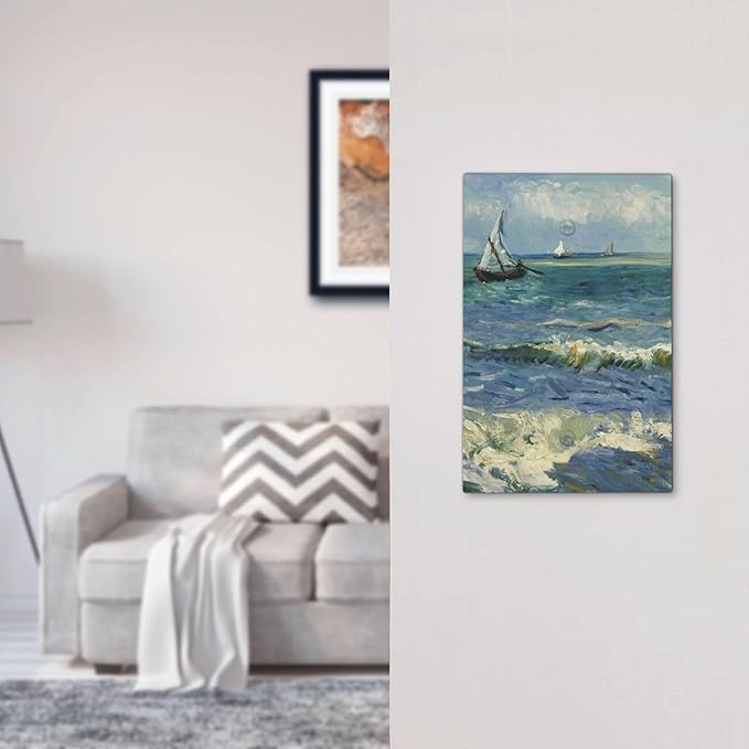 Nautical Ocean Waves Sailboat Painting Blue Sky Light Switch Cover Plate 1 Gang No Device Blank Electrical Wall Plates Faceplate Decorative Switch Plate Covers for Bathroom Bedroom Decor