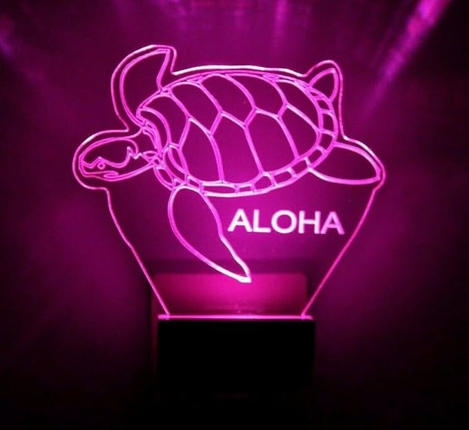 Night Light Multi Color Personalized LED Plug-in, Ultra-Slim Touch Night Light Smart Dusk to Dawn Sensor, Kids Children's Bedroom Kitchen Bathroom Hallway Play Room Variations (Sea Turtle)