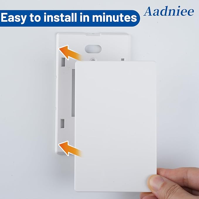 Screwless Blank Wall Plates, 1-Gang Child Safe No Device Outlet and Switch Covers, Standard Size 2.92" x 4.68" Hidden Screw Faceplate, Unbreakable Thermoplastic (5 Pack, Gloss White)