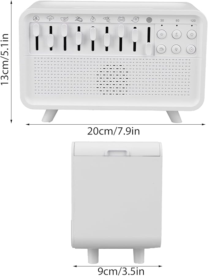 White Noise Machine with Essential Oil Diffuser & Night Light - Portable Sleep Sound Therapy for Adults/Babies, 8 Natural Sounds, Auto-Off Timer, BPA-Free Humidifier for Bedroom, Office, Travel