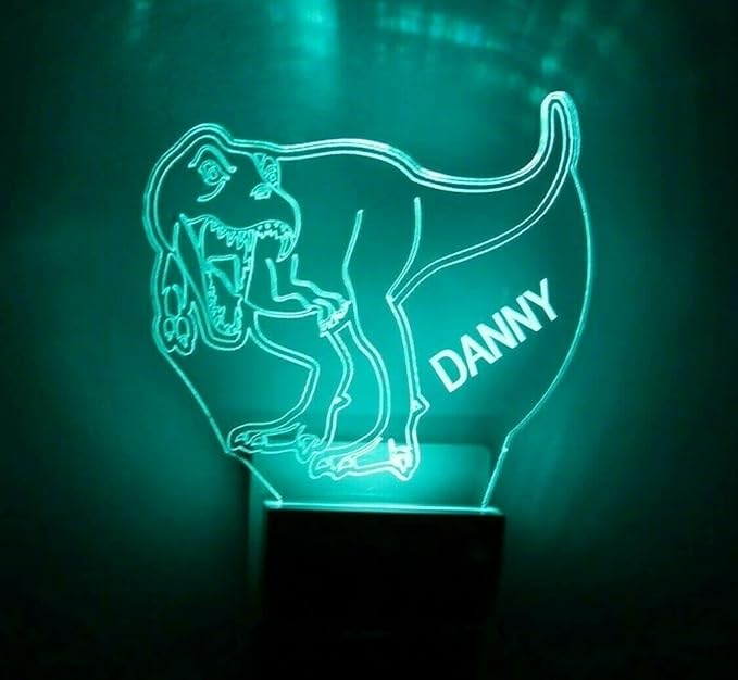 Night Light Multi Color Personalized LED Plug-in, Ultra-Slim Touch Night Light Smart Dusk to Dawn Sensor, Kids Children's Bedroom Kitchen Bathroom Hallway Play Room Variations (Dinosaurs)