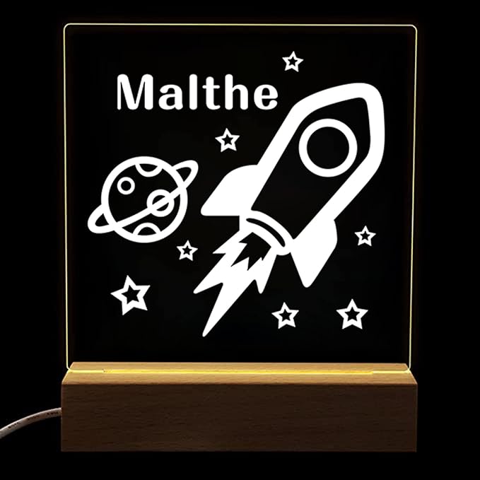 Rocket Night Light, Night Light, Custom Name Night Light, Kids Bedroom, Nursery Night Light, Personalized Night Light, Childs Playroom, Gift for Kids