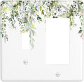 Outlet Covers Green Eucalyptus Leaves Floral Wildflower 1 Toggle 1 Rocker Combination Decorative Wall Plate Electrical Switch Plates Light Switch Cover Plate For Bed Room Living Room Decor