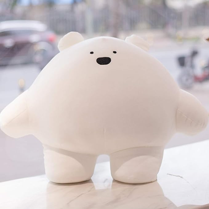 REFAHB 9 inch Cute Bear Plush Stuffed Animal Body Pillow Fat Cartoon Cylindrical Body Pillows for Kids, Super Soft Hugging Toy Gifts for Bedding, Kids Sleeping Nap Kawaii Pillow