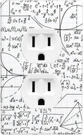 Math Formula 1-Gang Duplex Wall Plate, White Mathematics Outlet Cover for Classroom, Study Room, Office & Kids Room
