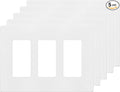 ENERLITES Screwless Decorator Wall Plate Child Safe Cover, Size 3-Gang 4.68" H x 6.53" L, Unbreakable Polycarbonate Thermoplastic, SI8833-W-5PCS, Glossy, White (5 Pack)