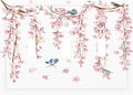 Pink Cherry Blossom Flower Vine Floral Tree Branch Birds Decorative Switch Plates 3 Gang Wall Plate Triple Toggle Light Switch Cover Faceplate Electrical Wall Panels for Bedroom Living Room Decor