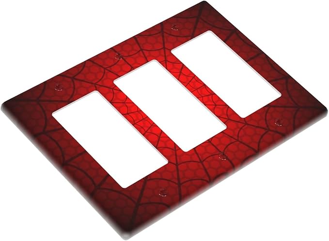 Spider Web Triple Gang Rocker Decorative Light Switch Cover, 3-Gang Wall Plate Outlet Cover