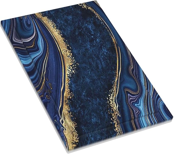 Navy Blue Marble 1 Gang Light Switch Cover No Decive Blank Wall Plate Decorative For Teen Kids Boys Bathroom Home Bedroom Art Panel Decorate 5" x 3