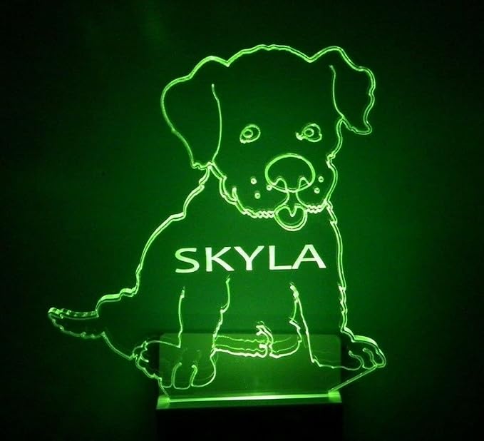 Night Light Multi Color Personalized LED Plug-in, Ultra-Slim Touch Night Light Smart Dusk to Dawn Sensor, Kids Children's Bedroom Kitchen Bathroom Hallway Play Room Variations (Puppy Pup Dog)