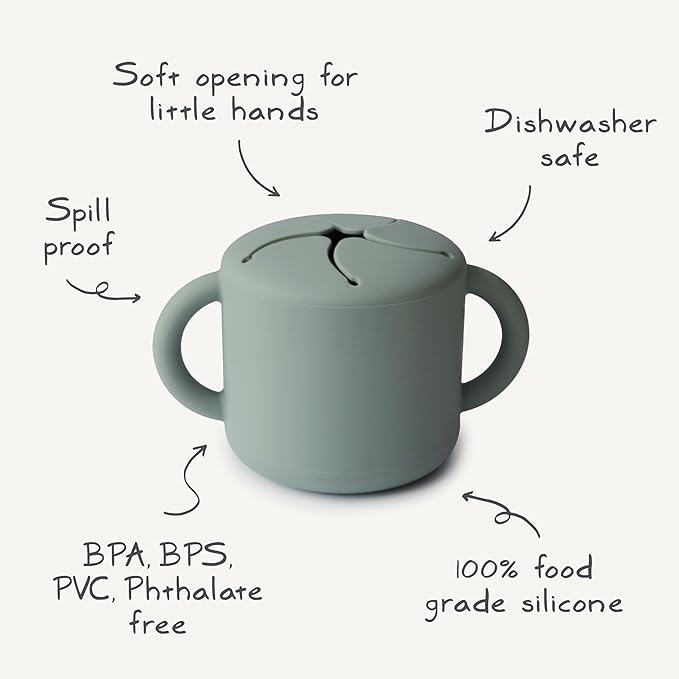 mushie Silicone Snack Cup | Spill Proof Food Container for Toddler and Baby (Bees)