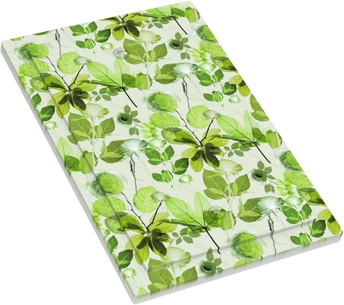 Green Leaves Spring Plant Floral Light Switch Cover Plate 1 Gang No Device Blank Electrical Wall Plates Faceplate Decorative Switch Plate for Bed Room Living Room Decor