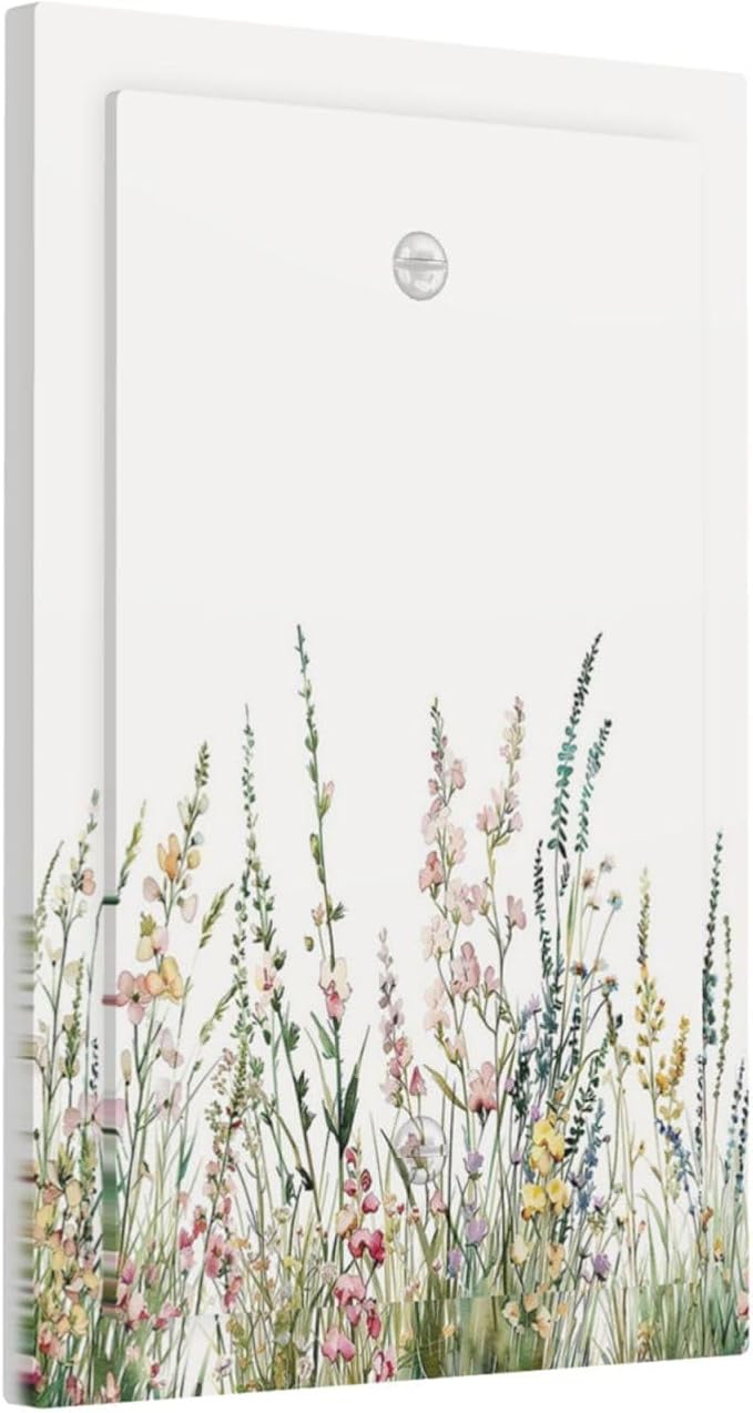 Light Switch Cover Plate Boho Wildflower Green Leaves Rustic Floral Botanical 1 Gang No Device Blank Electrical Wall Plates Faceplate Decorative Switch Plate for Bedroom living Room Decor